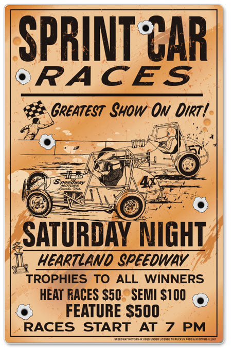 Sprint Car Races Poster Sign – JT Parts Shop